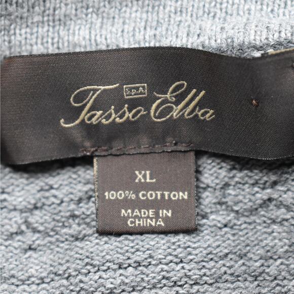 Tasso Elba gray pattern lightweight cotton pullover drapey sweater Men's xlarge - Picture 5 of 7